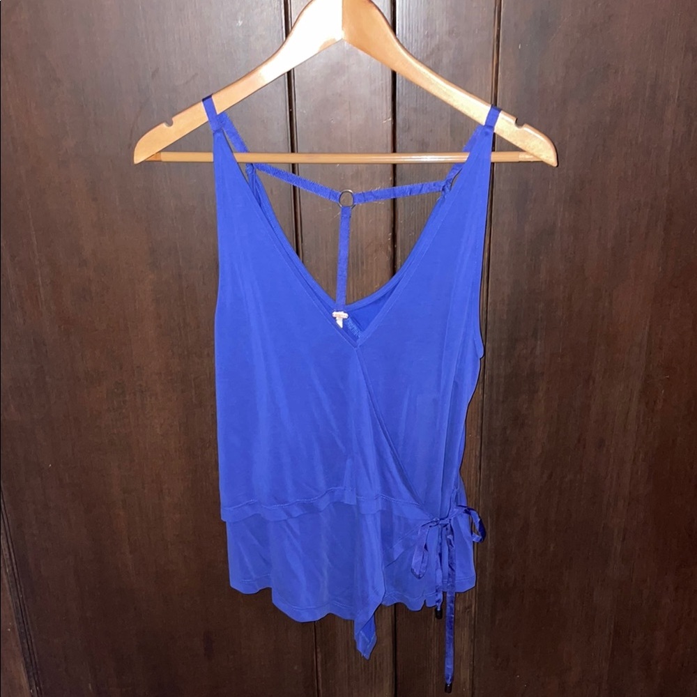 Free People Blue Wrap Top